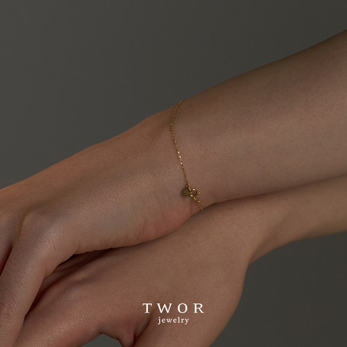 TWOR女18K金复古肌肤链手链