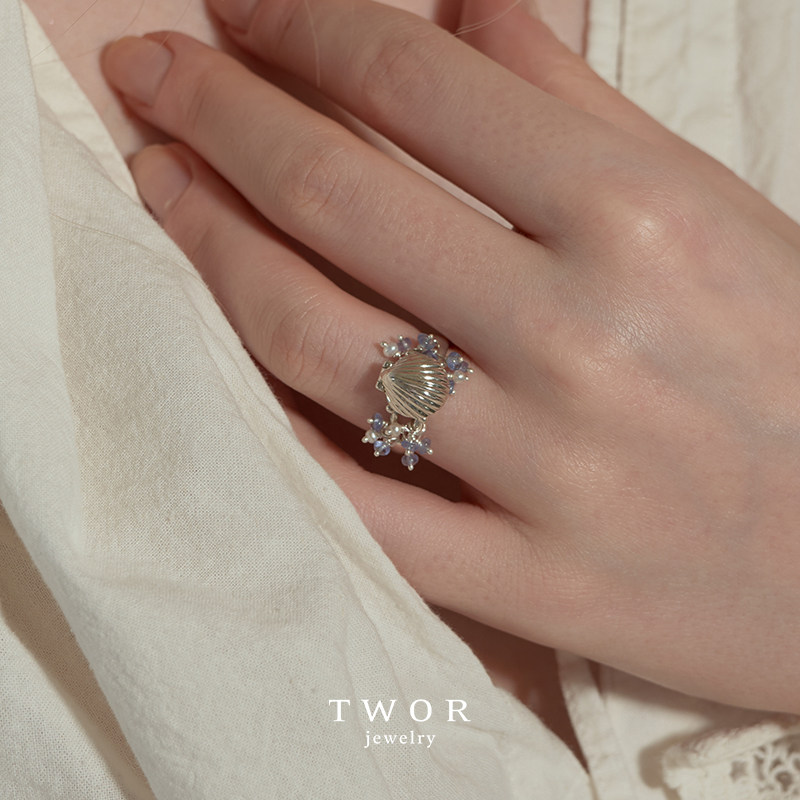 TWOR/簇拥坦桑石珍珠贝壳925银戒指女复古独特可打开宝藏秘语指环,饰品/流行首饰/时尚饰品新,戒指/指环,淘宝优惠券,粉丝福利购,淘宝优惠卷