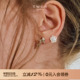 TWOR缇坞 S925银淡水珍珠哑光花朵耳钉复古少女可爱精致高级耳饰