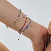 TWOR缇坞 S925银青金石编织花朵细手链女本命年精致独特转运手绳