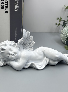 树脂天使摆件法式客厅书房实心