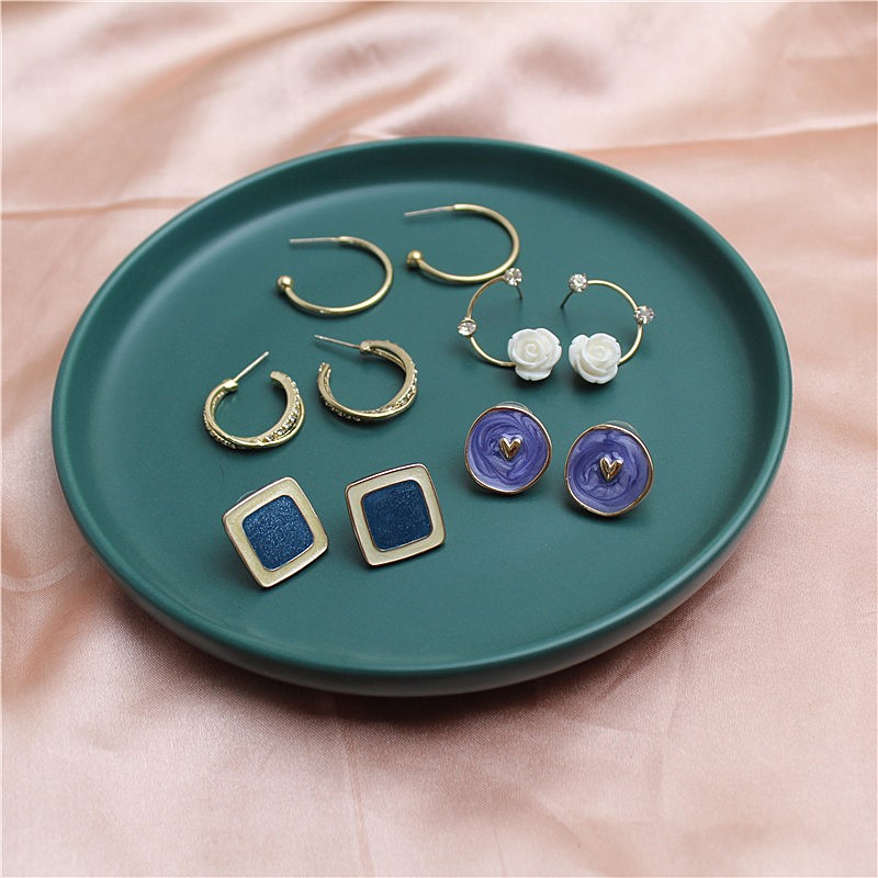 金属镀金日韩镶水钻女银针耳钉