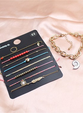 女生金属镀金日韩套装手链手饰