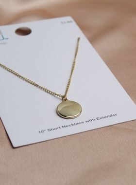 欧美风格新款金属圆片项链锁骨链