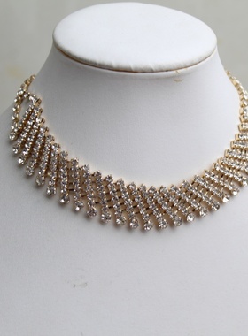 日韩风格新款轻奢满镶水钻项链