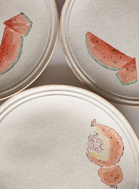 盘二一八 水果平碟 收纳盘 点心盘 手工