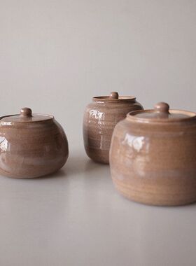 罐二八 李绍峰 乳浊釉 手工吹釉  茶叶罐 陶