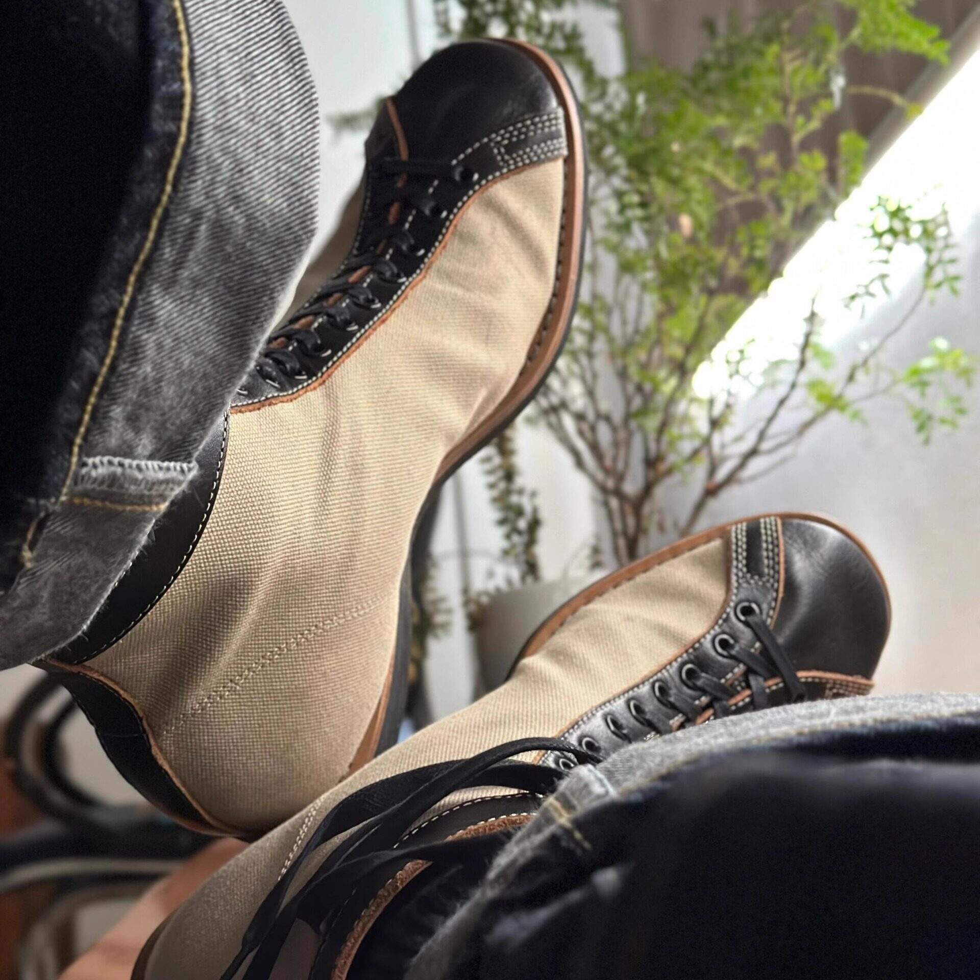 阿美咔叽短脸复古拳击手靴男美式短筒马丁靴鸭嘴工装靴帆布手工鞋,流行男鞋,马丁靴,淘宝优惠券,粉丝福利购,淘宝优惠卷