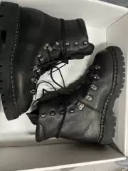 Men's and Women's Retro Distressed Martin Boots, Thick-Soled Work Boots, Lace-Up Hiking Boots, High-Top Height-Increasing Motorcycle Boots