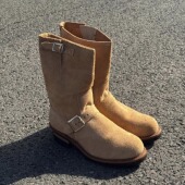 靴阿美咔叽马丁靴 骑士靴中筒皮靴翻毛工装 美式 复古真皮机车靴男款