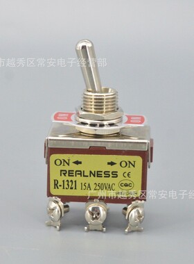 REALNESS 钮子开关 摇臂开关 R-1321 ZH-1321 6脚2档 银触点