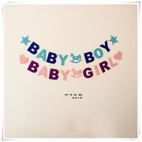 ins新款简约宝宝满月百天毛毡旗