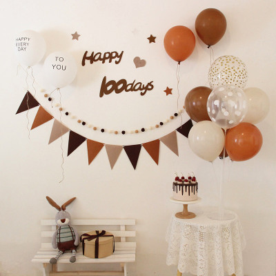 100天满月宝宝复古简约拍照背景