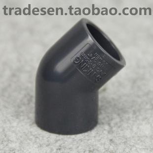 三厘PVC45度弯头国标UPVC塑料给水管管件45度弯头直弯头半弯接头