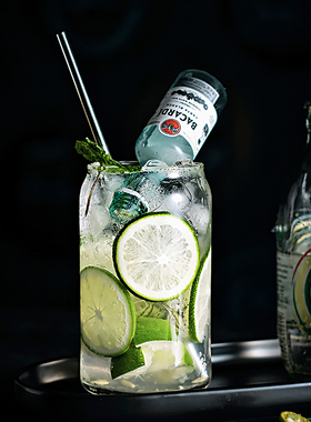 可乐杯网红鸡尾酒玻璃水杯大容量商用易拉罐莫吉托杯调酒杯冷饮杯