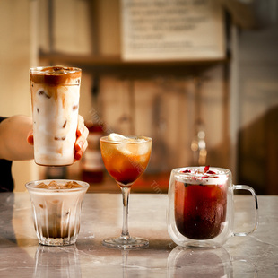 咖啡玻璃杯Dirty澳白美式冷饮杯高颜值气泡水特调鸡尾酒杯耐热杯