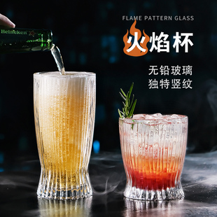 ins风高颜值柯林杯 玻璃鸡尾酒杯子创意小众果酒威士忌洋酒杯