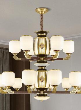 新新中式全铜玻璃吊灯复别墅式楼客20516厅款餐厅卧大室玄关酒店