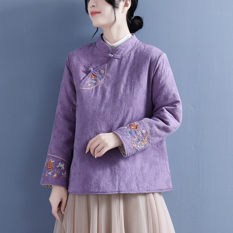 中式复古盘扣立领棉衣女秋冬休闲百搭夹棉小棉袄刺绣棉服小外套,女装/女士精品,棉衣/棉服,淘宝优惠券,粉丝福利购,淘宝优惠卷