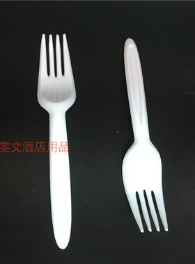 雯文酒店  白色叉、蛋糕叉西餐叉15.5cm食品叉硬100只