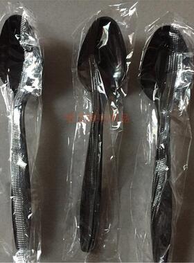15cm黑色勺 一次性塑料勺 100只  独立包装蛋糕勺  甜品勺