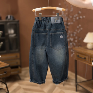 韩版 休闲裤 洋气牛仔裤 宽松潮流个性 子 宝宝秋款 男童中大童秋季