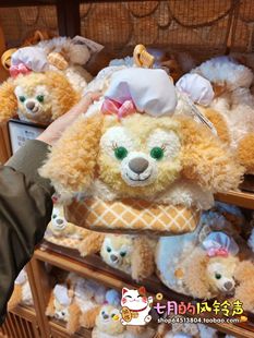 现货上海迪士尼园内代购25可琦安毛绒卡通毛球抽绳斜挎包圆桶包包