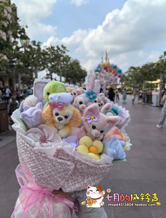 上海迪士尼国内代购达菲和朋友们毛绒花束七宝公仔花束婚礼捧花