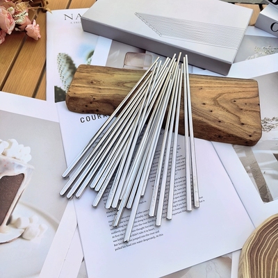 卓德铭Chockmen 316L不锈钢筷子防滑防霉砂光防滑方形抗菌家用筷