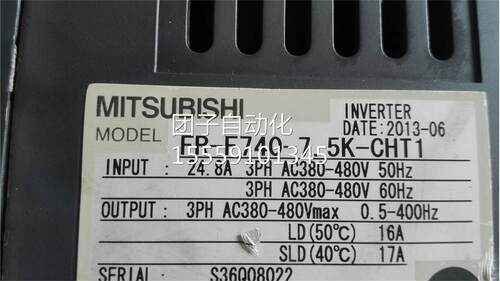 F740系列变频器 FR-740-7.5K-CHT1. 380V 75KW 2F00073询价