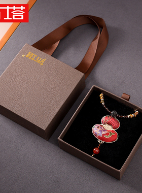 非金属布艺项链 非遗香云纱宋锦手工拎缝制毛衣链 项链颈链PT2254