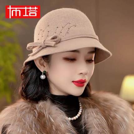 布塔秋冬优雅羊毛礼帽赫本英伦风时尚百搭复古小礼帽PT1351