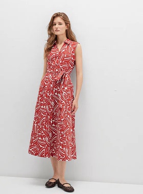 土耳其mavi新款无袖裹身连衣裙时髦显瘦