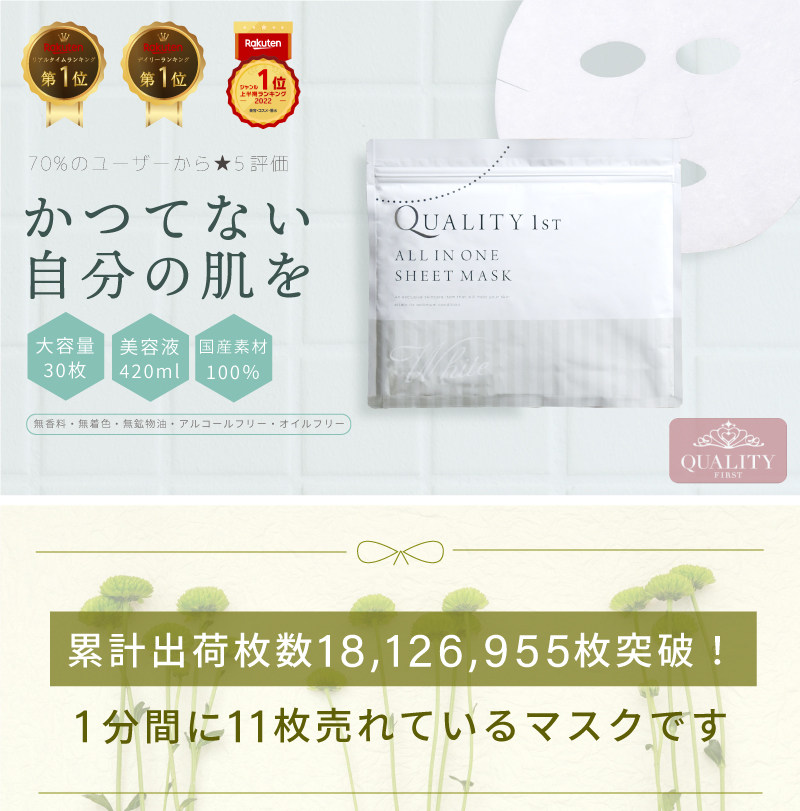 日本乐天销量大赏2022QUALITY 1st皇后的秘密面膜眼膜保湿30枚