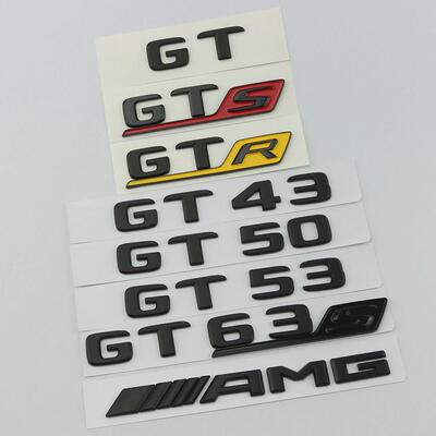 适用奔驰车标GT50改装43标贴AMG黑标63S后gts车尾标GTR字53字标志