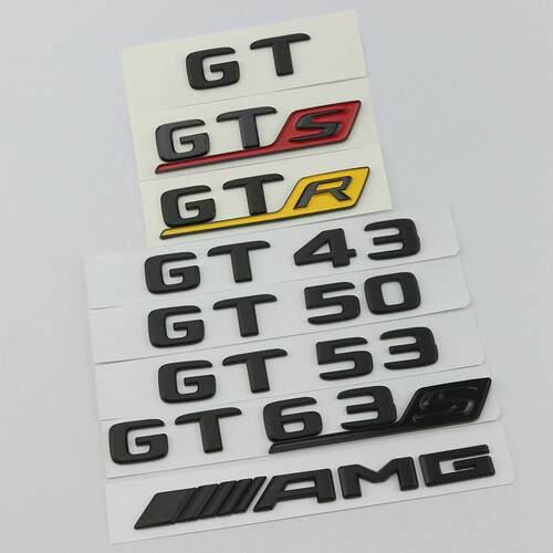 适用奔驰车标GT50改装43标贴AMG黑标63S后gts车尾标GTR字53字标志