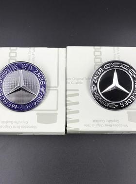 适用于奔驰GLC260GLE GLK ML R级机盖标新款引擎盖标奔驰黑色平标