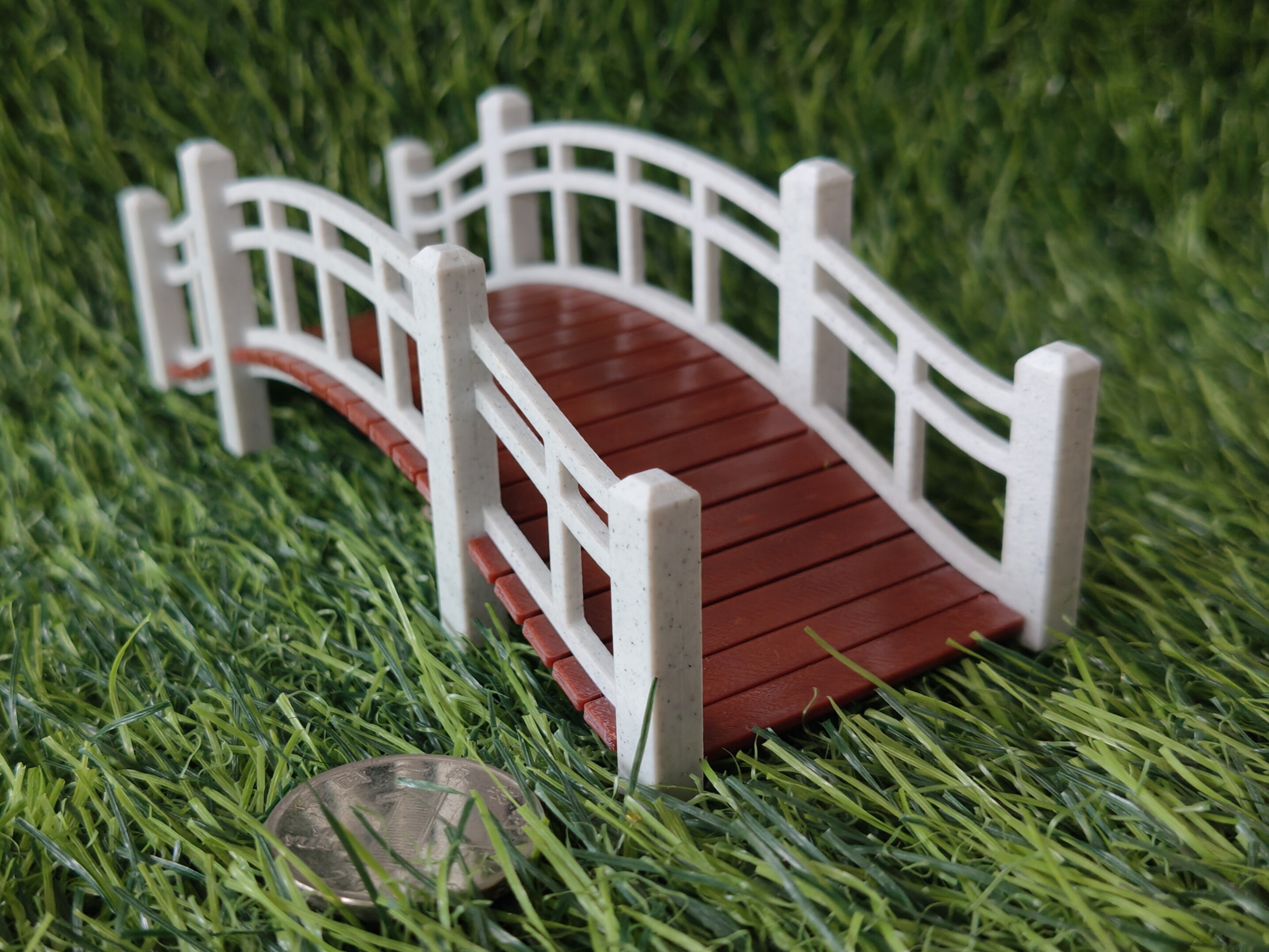 3D打印微景微缩拱桥模型摆件假山背景迷你创意桌面摆件