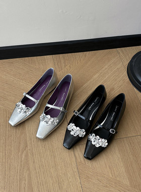 【演员宋祖儿】法式花朵女鞋内增高开春绝美配裙子单鞋6589