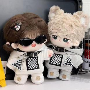 现货20cm娃衣炫酷街头风连帽卫衣鞋袜套装无属性毛绒玩具项圈配饰