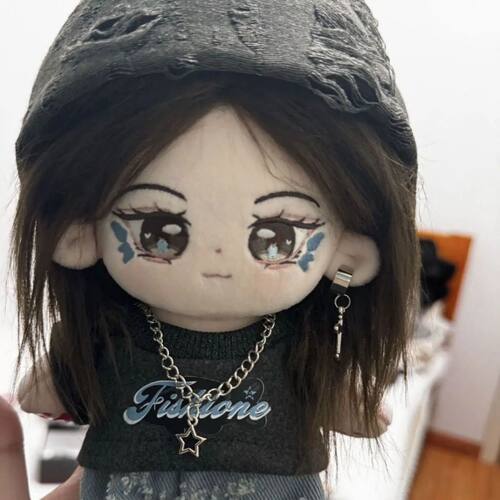 20cm棉花娃娃单依纯属同人周边玩偶蓝色羽毛妆容毛绒公仔惊喜礼物