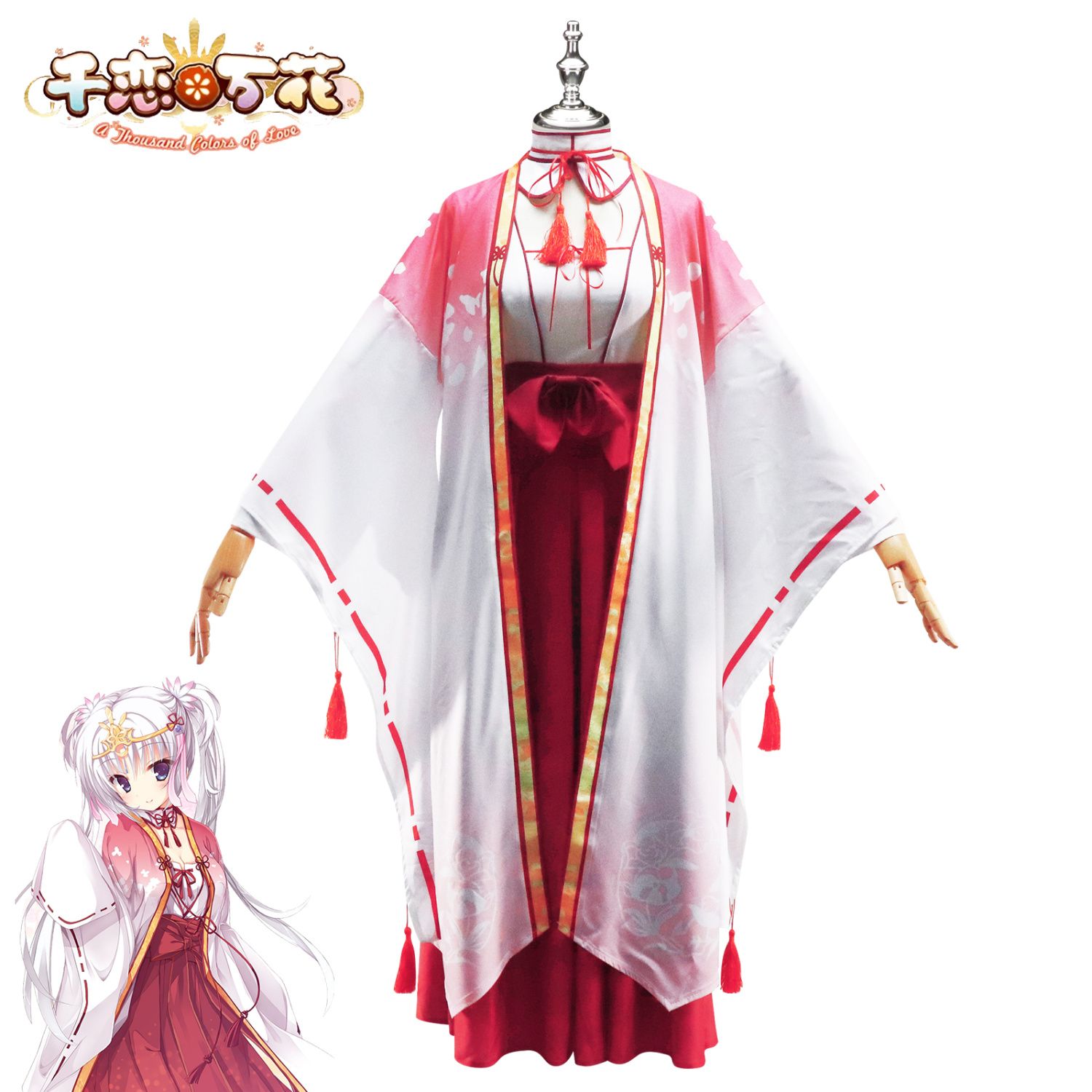 千恋万花朝武芳乃cos服装红色巫女服古风服cosplay表演全套现货图片