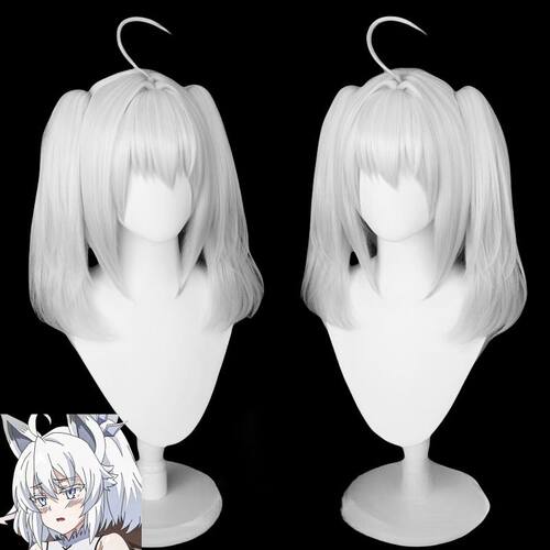动漫假发 回复术士的重来人生刹那cosplay假发 白色双抓夹马尾