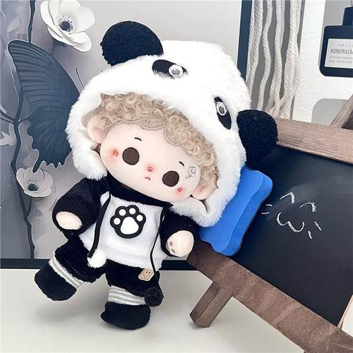 熊猫仔现货20cm棉花娃衣服