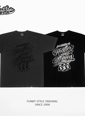 FUNKYSTYLE原创国潮奇卡诺西海岸TATOO美式popping街头rap短袖T恤