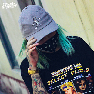 FunkyStyle恶搞设计TOM高街复古弯檐帽子街舞嘻哈Popping棒球帽