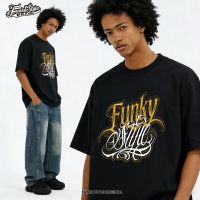 潮奇卡诺复古宽松纯棉短袖T恤