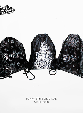 FunkyStyle西海岸腰果花Popping舞者抽绳包袋Locking便携束口袋潮