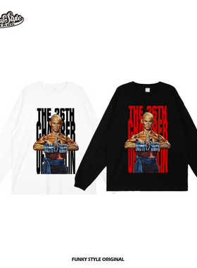 FUNKYSTYLE原创潮恶搞系列36房嘻哈bboy街头圆领长袖宽松男女同款