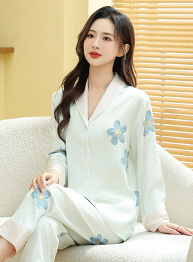 真丝睡衣女夏季家居服